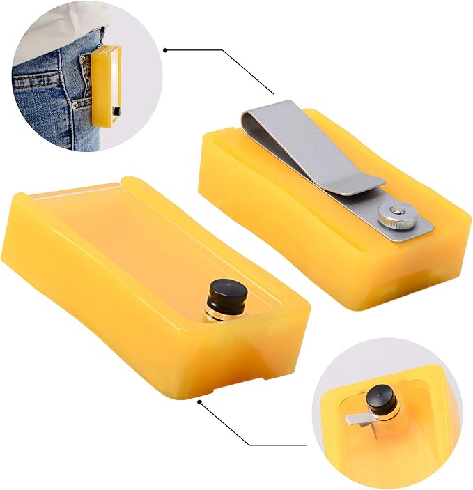 NEWISHTOOL Blade Disposal Container Storage Box, Safety to Dispose of Most 9mm 18mm Snap Off Utility Knife Blades, Portable Plastic Blades Breaker Bank with Magnet and Clip