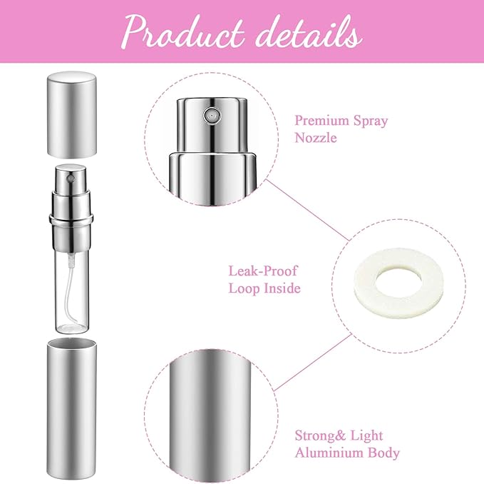 Tessco for you 21 Pcs Atomizer Perfume Bottles 5 ml Mini Atomizer Sprayer for Perfume Bulk Refillable with Pump for Travel Outgoing (Mixed Color)