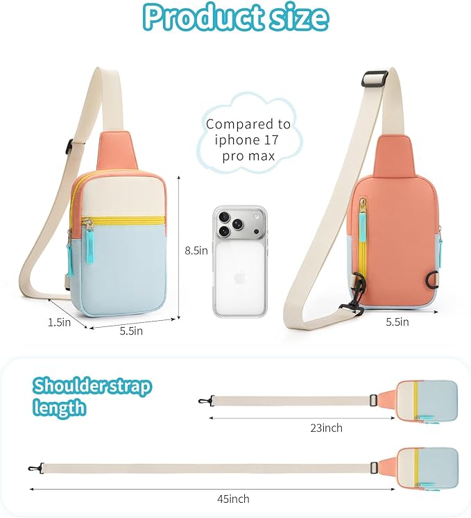 Birthday Gifts for 8 9 10 11 12 Year Old Teens Girls Kids, Fanny Pack Crossbody Bag Sling Belt Bags Purse, Dorm Travel Essentials for Girls Fashion, Preppy Tween Teen Girl Gift Trendy Stuff