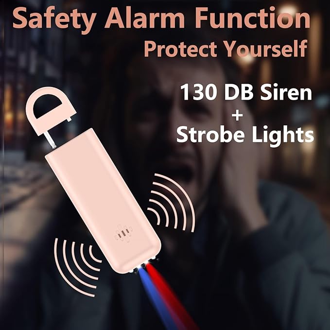 3-in-1 Personal Alarm with Apple Find My - 130dB Emergency Siren, LED Strobe Flashlight, GPS Tracker Keychain for Women, Kids, Seniors - Real-Time Location, iOS Only