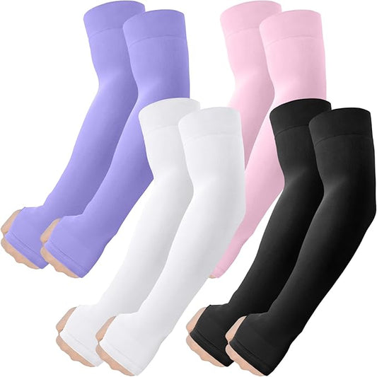 ROXUN Arm Sleeves with Thumb Hole, Cooling UV Sun Protection Compression Tattoo Cover Up for Men/Women