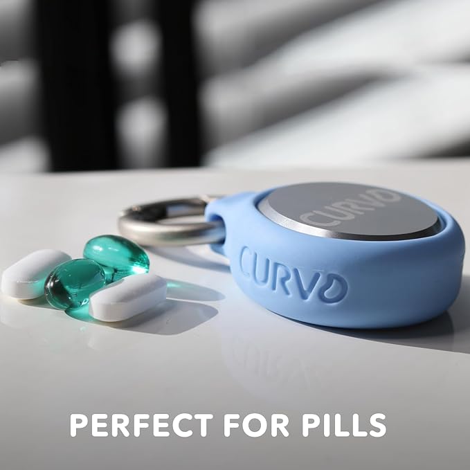 CURVD Premium Carrying Case Durable Travel Keychain Container, Medicine Pill Organizer, Travel Pill Box, Small Waterproof Holder for Pills, Earplugs, Compatible with Loop, Vibes & Eargasm