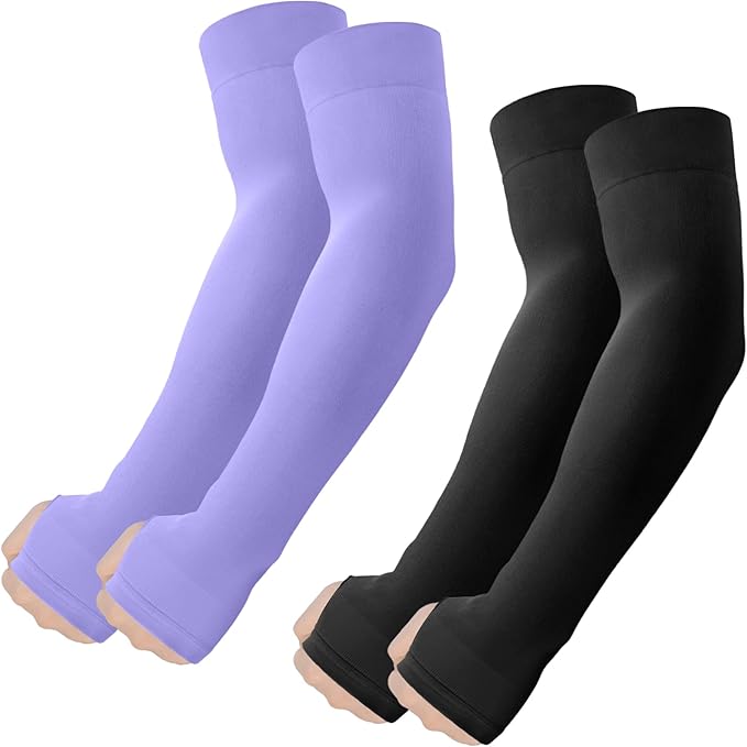 ROXUN Arm Sleeves with Thumb Hole, Cooling UV Sun Protection Compression Tattoo Cover Up for Men/Women