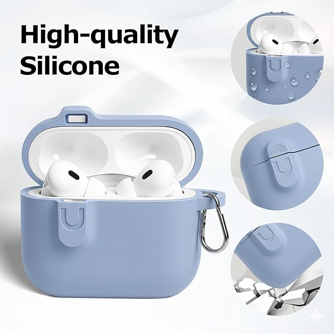 for Airpods 4th Case Cover,Come with Cleaner Kit,Soft Skin Silicone Case Cover with Keychain,Full Protective Case for Men and Women,Compatible with AirPods 4th Generation Case,Magnetic Lilac