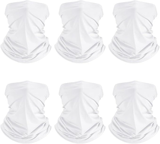 Geyoga 6 Pieces Summer UV Protection Cooling Neck Gaiter Face Clothing Neck Gaiter Mask Scarf Sunscreen Breathable Bandana