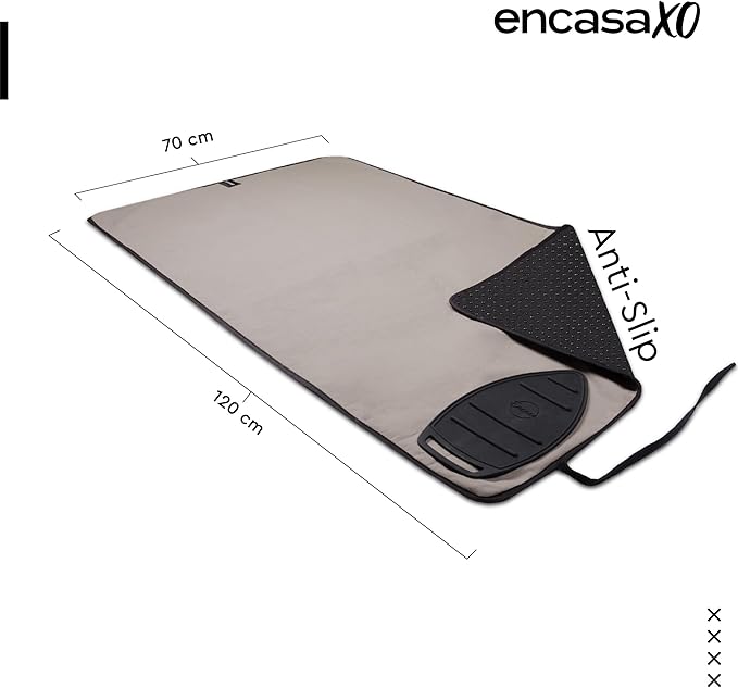 Encasa XO Ironing Mat/Pad Large 48"x28" with Padding, Anti-Slip, Silicone Iron Rest, Steam Press on Tabletop & Bed, Heat Resistant, Portable, Easy to Carry, Beige