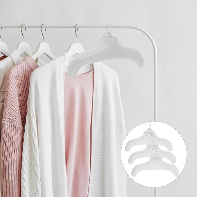 BESTOYARD Inflatable Clothes Hanger for Travel - Portable PVC Blow up Hanger for Drying Wet Clothes and Space-Saving Closet Organization Compact Folding Design 3 Pack