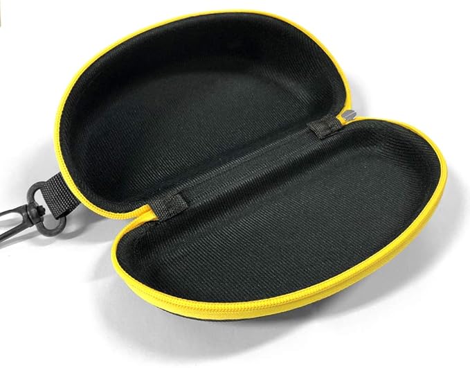3 Pack Zipper Shell Eyeglasses and Sunglasses Case with Plastic Carabiner Hook