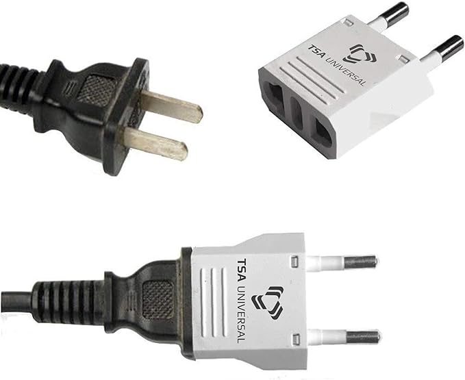 United States to Greece Travel Power Adapter to Connect North American Electrical Plugs to Greek Outlets for Cell Phones, Tablets, Laptops, eReaders, and More (2-Pack, White)
