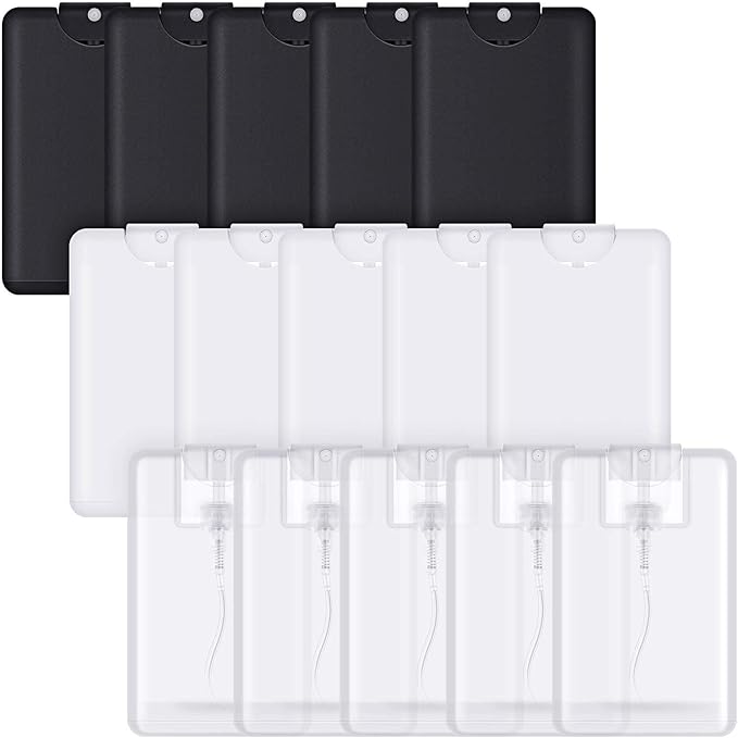 Patelai 30 Pcs 20 ml Perfume Spray Bottles Cardcase Like Plastic Refillable Fine Mist Spray Dispenser Portable Moisturizing Sprayer Box Empty Travel Bottle for Makeup Cosmetic Essential Oil