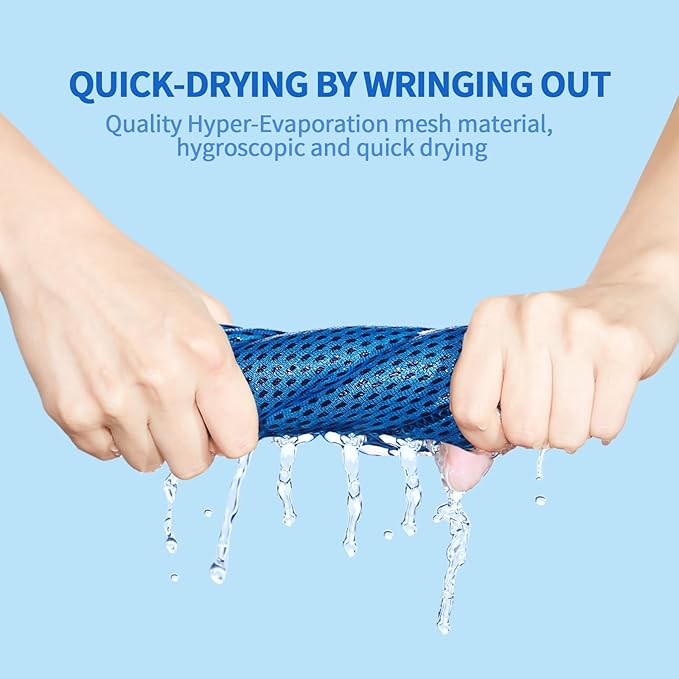 Honoson 10 Pcs Cooling Towel Bulk - Neck & Face Cool Chilly Towels Microfiber Breathable Sport Sweat Rag for Gym, Yoga, Travel, Camping, Running, Outdoor (Assorted Color)