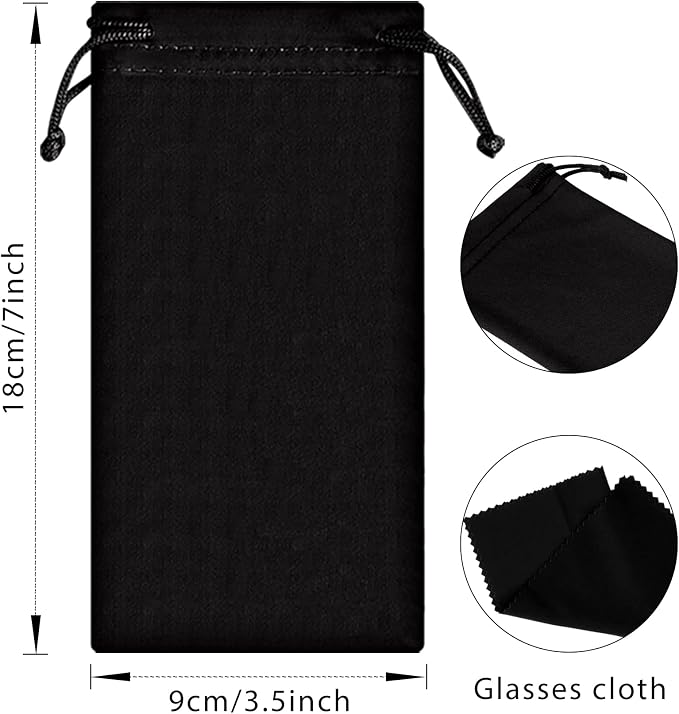 Flutesan 40 Pack Microfiber Case Pouch Bag Glasses Sunglasses Case with 2 Pieces Cleaning Cloth