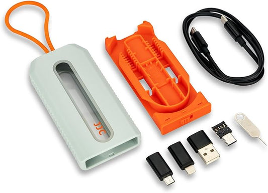 JJC 5 in 1 Data Cable Adapter Kit,Data Cable Transfer Storage with Micro USB Type-A OTG Adapter,1.8ft Data and Charger Cable, Charging Cable Convertor for Travel,Hold 2 Micro SD 2 Nano SIM Cards