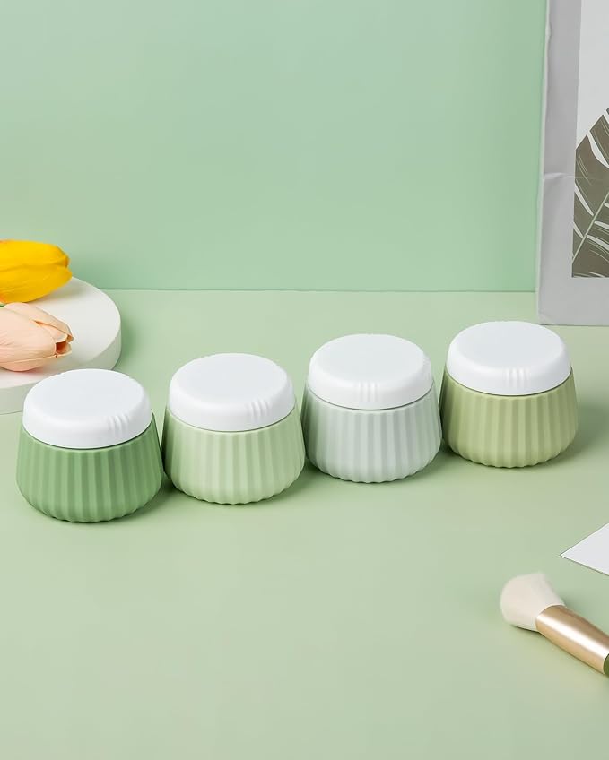 Mrsdry Travel Containers for Toiletries 4 Pack, TSA Approved Travel Size Toiletries, With Clear Bag Leak Proof Silicone Jars, Creams Jars Carrying Small Items
