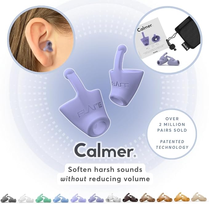 Flare Audio Calmer | Noise Reducing Ear Plugs Alternative | Silicone Reusable Ear Plugs for Noise Sensitivity, Focus and Travel | Ear Plugs for Noise Reduction (Standard, Purple)