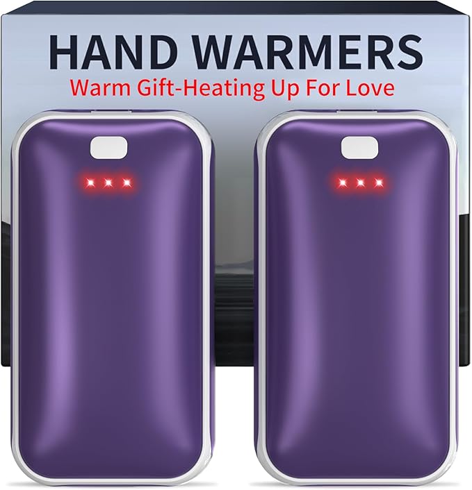 Lerat Hand Warmers Rechargeable 2 Pack, Portable Electric Hand Warmer Max 131℉, Reusable Slim Pocket Heater Handwarmers, Gifts for Men, Women, Outdoor, Golf, Camping, Hunting Essentials