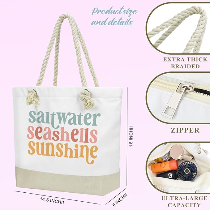 BELLOWDEER Beach Bags for Women, Wet Bag Cosmetic Bag for Beach Toiletries, Summer Travel Essentials, Gifts for Women