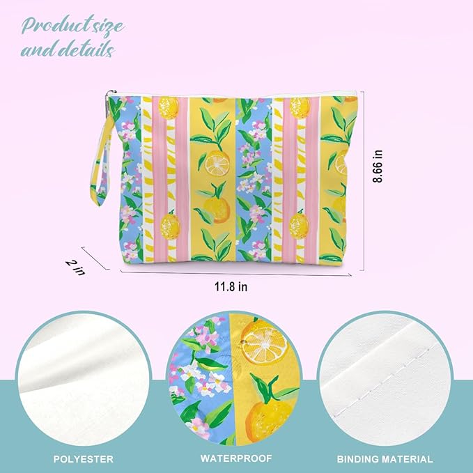 BELLOWDEER Beach Bags for Women, Wet Bag Cosmetic Bag for Beach Toiletries, Summer Travel Essentials, Gifts for Women