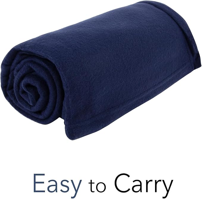 (24 Pack) Bulk Fleece 50x60 Throw Blankets for Wedding Favors, Homeless Women, Men, Homes, Bed, Sofa, Couch, Office, Pet Blankets, Travel | Soft Warm Lightweight Throw Blankets in Bulk (Navy)