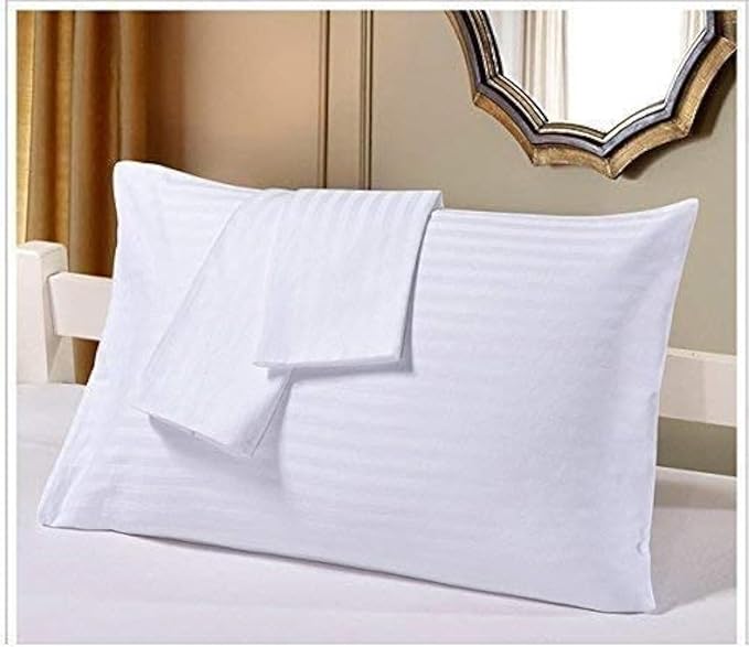 Travel Pillowcase 12x16 500 Thread Count Egyptian Cotton Set of 2 Toddler Pillowcase Zipper Closer 100% Egyptian Cotton (Toddler Travel 12x16 Zipper, White Stripe)