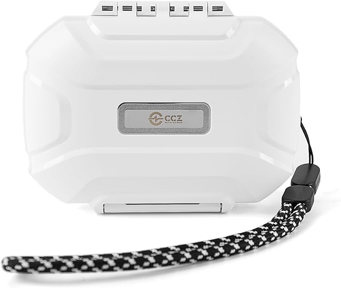 CCZ ZC01 Hard Shell IEM Case for KZ ZS10 Pro in Ear Monitor, Travel Portable Earbuds Case Waterproof Headphone Storage Box for Shure SE215, CCZ Melody, KBEAR KS1, KZ ZAR, ZS12 PRO 2, ZAS, AS16 (White)