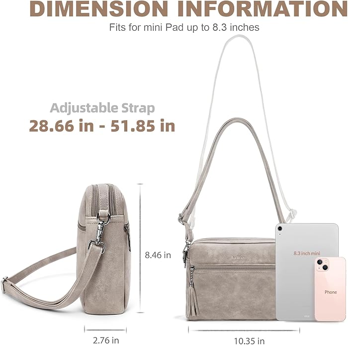 SYTRAH Anti-Theft Crossbody Purse for Women, Crossbody Shoulder Bag with Built-in Wallet & RFID Blocking for Travel Workout