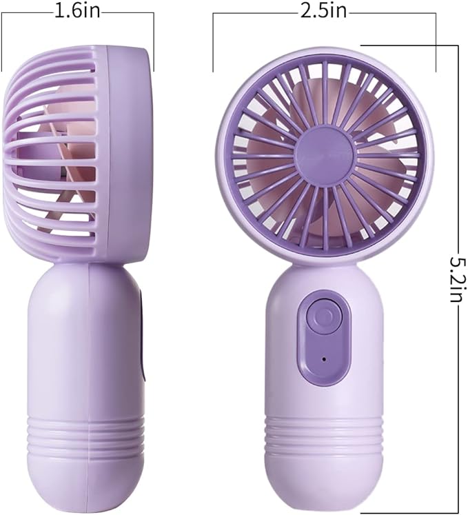 JODNO Mini Portable Fan 6 Pack, Cute Handheld Fan Battery Operated Lightweight Small Personal Fans with 3 Speeds and USB Rechargeable Eyelash Fans for Women Men Office Outdoor Travel Camping