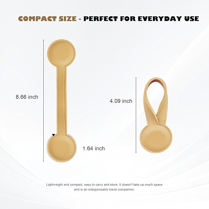 Hat Clip for Travel on Bag, Magnetic Hat Clip, Hands-Free Leather-Style Carrier for Purse Backpack or Luggage, for Straw Hats and Caps, 1-Pack, Beige ﻿