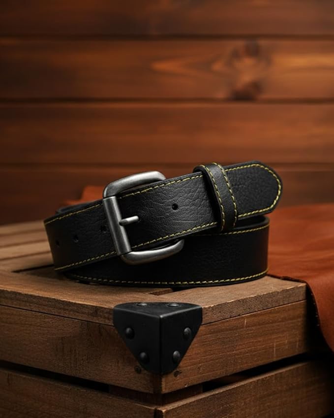 First Mfg Co - Mens Premium Leather Belt With Removable Buckle And Hidden Zipper Money Belt Daily Wear For Pants Perfect Fit