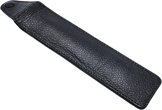 Parker Safety Razor – Genuine Leather Travel Case for FOLDING Straight, Barber & Shavette Razors – Snaps Shut & Felt‑Lined Protection in Compact Carry Pouch