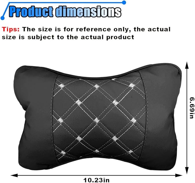 BDZMC 2PCS Car Neck Pillow, Breathable Car Head Neck Rest Cushion, Soft Pillow for Relieving Stiffness, Comfort Car Seat Neck Support Pillow (Black/White)