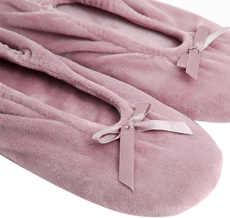 Women's Terry Classic Cotton & Velour Ballerina Slippers (Pack of 2)