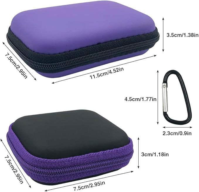 10 Pieces Earbud Case, lyfLux Square and Rectangular Headphone Case with Clips for Headphones, SD Memory Cards, Wireless Earplugs