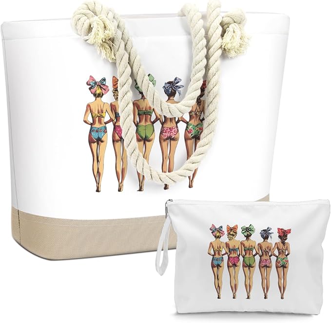 BELLOWDEER Beach Bags for Women, Wet Bag Cosmetic Bag for Beach Toiletries, Summer Travel Essentials, Gifts for Women
