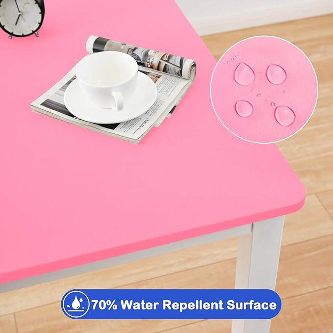 Wolkemer 2 Pack Pink Fitted Tablecloth 34x34 Inch Square Elastic Edges Table Cloth, Spandex Stretch Table Cover with Machine Washable Fabric for Wedding Party Picnic Dining Indoor Outdoor