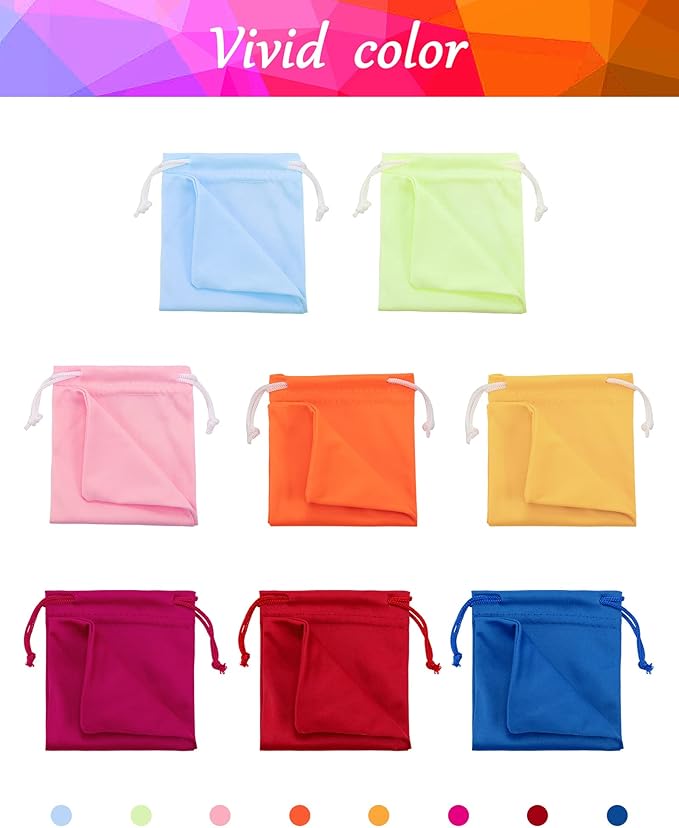 Flutesan 40 Pack Microfiber Case Pouch Bag Glasses Sunglasses Case with 2 Pieces Cleaning Cloth