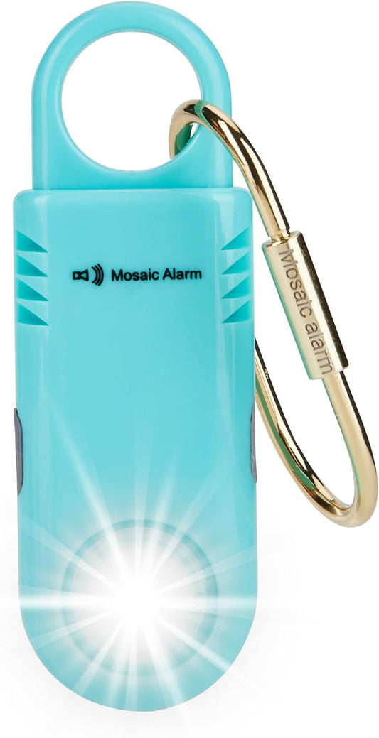 135dB Rechargeable Mutual SOS Paging Personal Alarm Non Slip Grip Keychain Siren for Women. Built-in Ultra-Bright Flashlight. Emergency Alerts Loud Sound Hiking Bear Alarm. Aqua