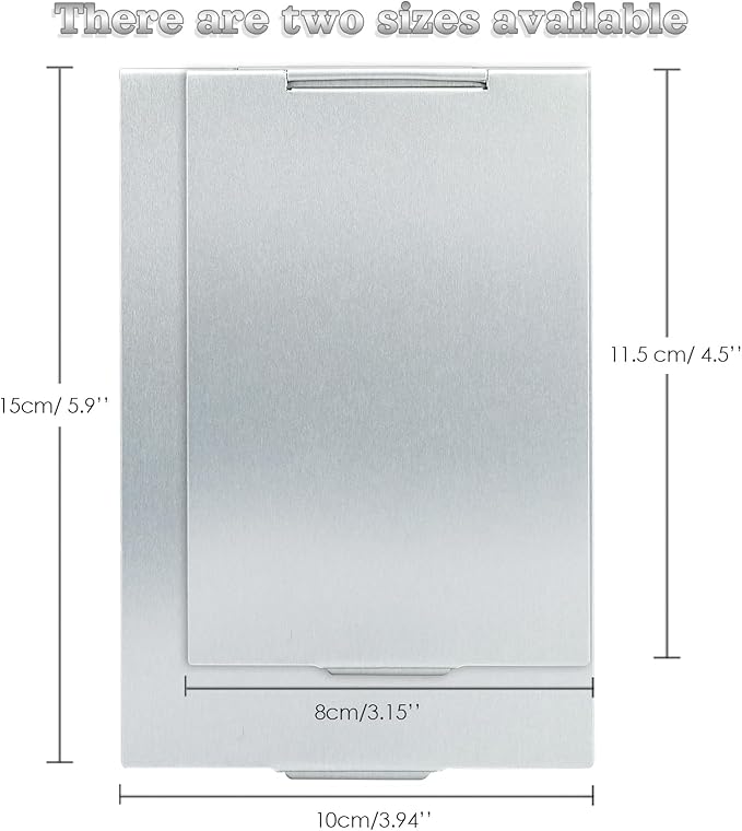 G2PLUS Portable Folding Vanity Mirror, Ultra-Slim Aluminum Shell Travel Mirror, 4x3 Inch Small Mirror for Travel, Bathroom, Makeup, Beauty, Grooming