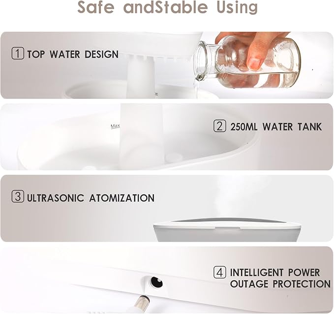 Rain Humidifier – Ultrasonic Rainfall Humidifier with Simulated Water Drop Effect, Quiet Mist for Bedroom, Office & Plants