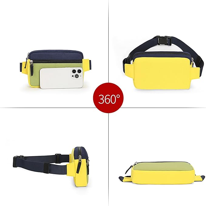 Fanny Pack Birthday Graduation Gifts for 7 8 9 10 11 12 13 Year Old Teen Girls Her Kids, Preppy Cute Trendy Stuff Colorblock Crossbody Bag Adjustable Belt Bags for Travel Essentials