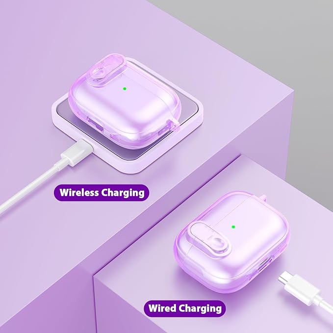 Clear Case for Airpods Pro 3 Case 2025 Women, VISOOM Clear New Apple AirPods iPods Pro3 Cases Protector Cover Cute Transparent Air pods Ipod Pro 3rd Gen Cases With Lock/Keychain/Cleaning Kit for women