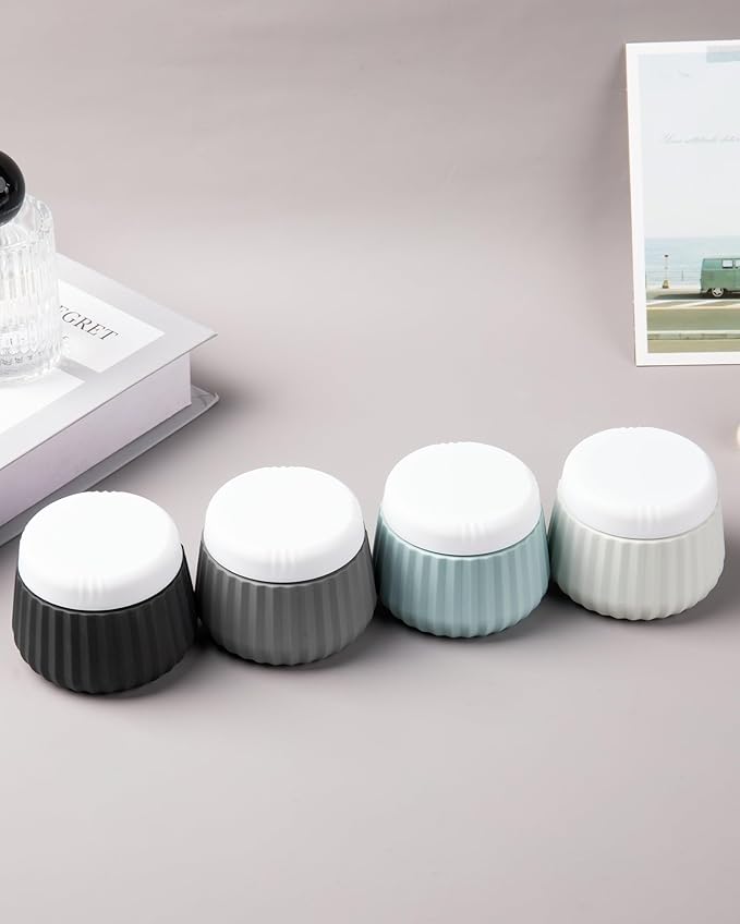 Mrsdry Travel Containers for Toiletries 4 Pack, TSA Approved Travel Size Toiletries, Travel Size Containers, With Clear Bag Leak Proof Silicone Jars, Travel Essentials Creams Jars Carrying Small Items