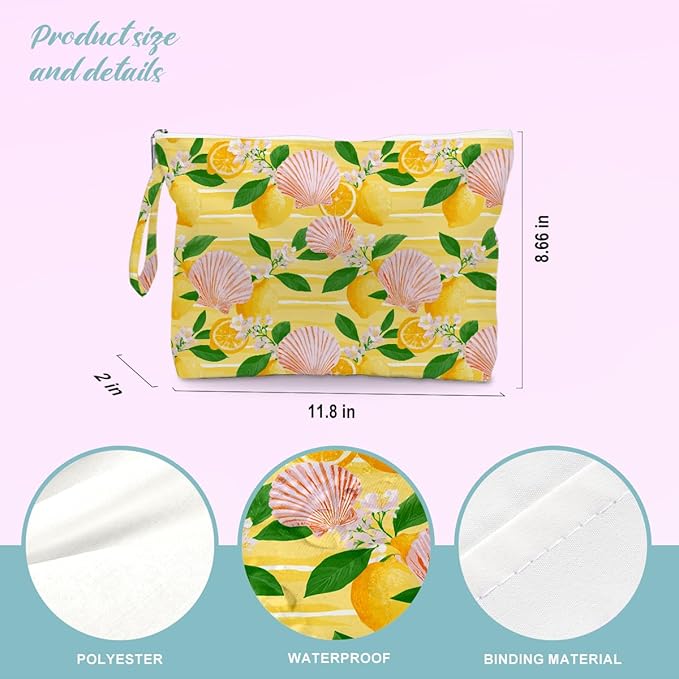 BELLOWDEER Beach Bags for Women, Wet Bag Cosmetic Bag for Beach Toiletries, Summer Travel Essentials, Gifts for Women