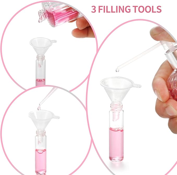 20Pcs 5ml Empty Clear Glass Mist Spray Bottle Refillable Mini Perfume Atomizer Travel Sample Bottle with Black Aluminized Nozzle Makeup Container for Perfume (5ml Black Caps)