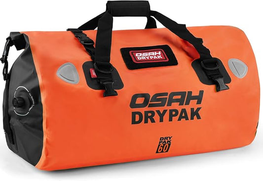 OSAH DRYPAK Waterproof Duffel Bag - Motorcycle Dry Bag Tail Bag with Large Storage Space, Waterproof Luggage Duffle Bags with Outer Mesh Zipper Pocket for Camping, Kayaking, Fishing & Traveling