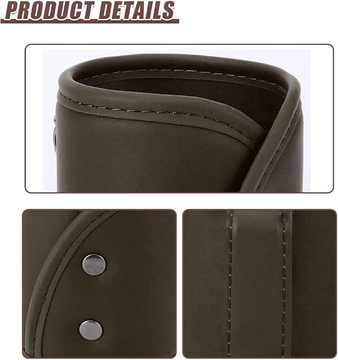 YoRise Car Door Cup Holder, Scratch-Resistant Clip-On Leather Auto Seat Side Water Bottle Holder, Universal Vehicle Interior Hanging Storage Organizer Accessories for Truck Sedan SUV (Brown)