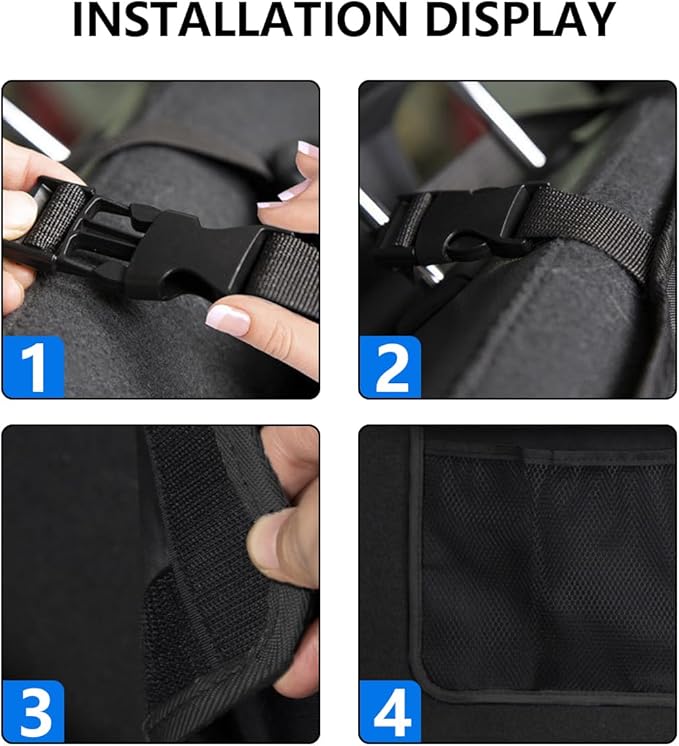 Mandark Car Trunk Organizer, Super Capacity Vehicle Hanging Backseat Cargo Storage Bag with Robust Elastic Net, Detachable Auto Seat Back Organizing Bag, Universal for SUV, Truck, RV（Black/Red）