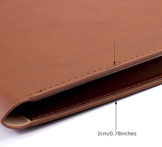 PU Leather A4 File Folder Document Holder Waterproof Portfolio Envelope Folder Case with Invisible Magnetic Closure Brown