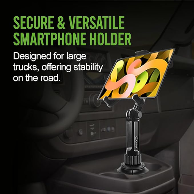 Cellet Cup Holder Tablet Mount, Car Cradle Holder Compatible for All iPad Pro, Air, Mini, Samsung Galaxy Tablet, Amazon Fire, Microsoft Surface
