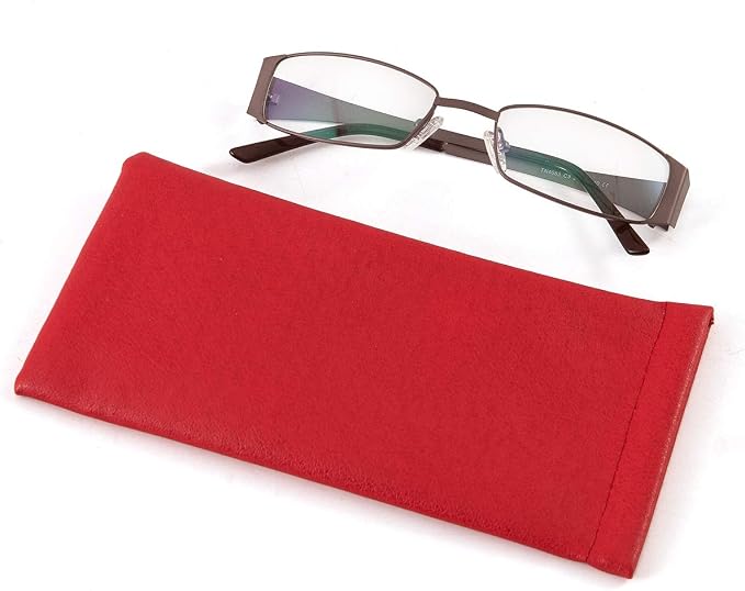 TRIUMPH VISION Squeeze Leather Sunglasses Pouch - 3 Pack Glasses Case Soft Eyeglass Sleeve Pouch Holder